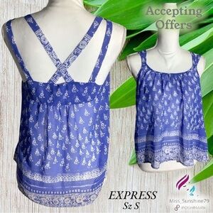 EXPRESS - Sz S - criss cross back pattern transparent lightweight top